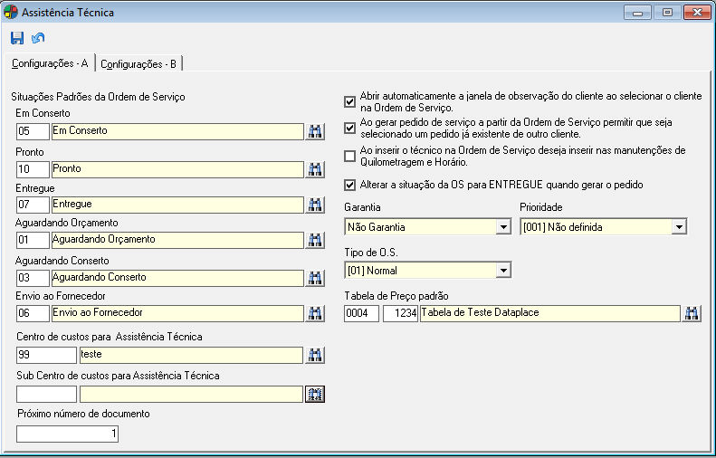 Definindo as Configurações do Sistema – Dataplace EAD & WebHelp