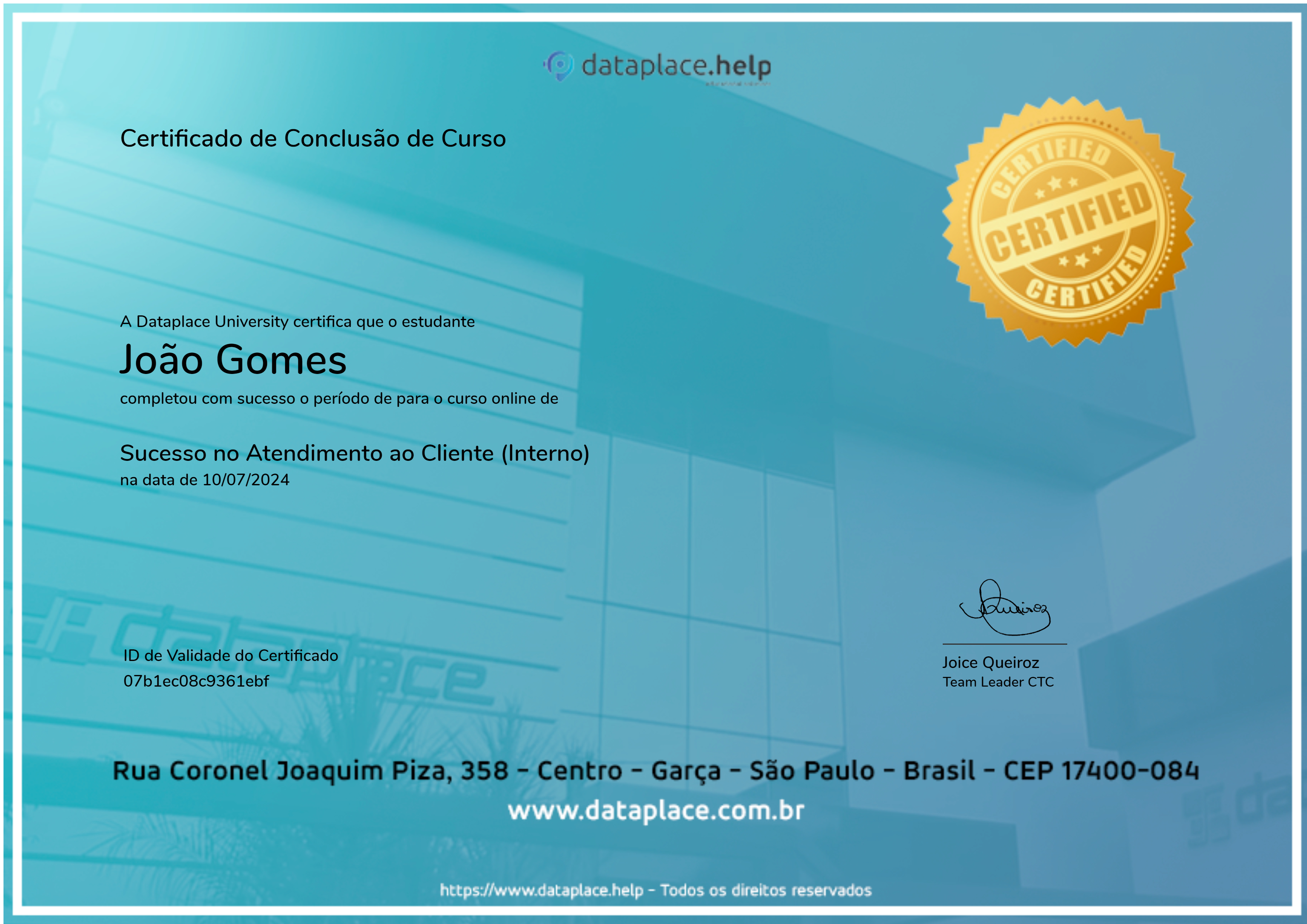 Sucesso no Atendimento ao Cliente (Interno)